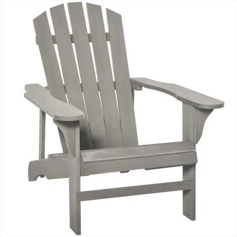 Fauteuil de jardin Adirondack en bois massif sapin gris (1/5)