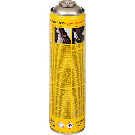 ROTHENBERGER Maxigas 400 Cartouche de gaz 600ml Raccord fileté 7/16"-EU Version B - 035570-B (1/4)