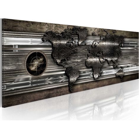 Tableau Imprimé "Metalic Map" 40 x 120 cm (1/2)