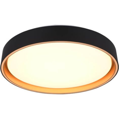 Plafonnier télécommandé 40cm LED 24W noir/or Felis RL (1/3)
