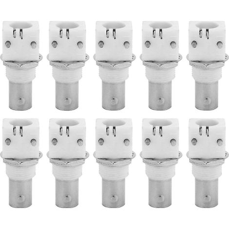 Lot de 10 connecteurs BNC blancs à 90° pour montage sur circuit imprimé, adaptateur 2P BNCQ9 pour systèmes de vidéosurveillance