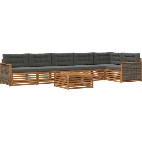 Outdoor Sofa Set with Cushion 7 pcs Natural and Anthracite vidaXL (1/5)
