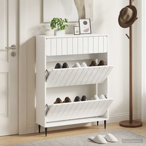 vidaXL Shoe Cabinet ZWOLLE 78 x 24 x 103 cm Engineered Wood (1/5)