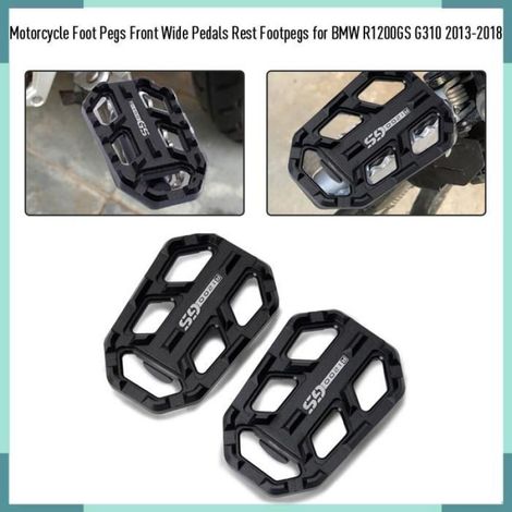 repose-pieds universels pour autoroute de moto Repose-pieds de moto billette larges pédales repose-pieds de auto pour Noir (1/5)