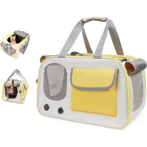 Sac de transport pliable pour chiens et chats, caisse de transport avec plusieurs compartiments, pour voiture, voyage et animaux de compagnie (1/5)