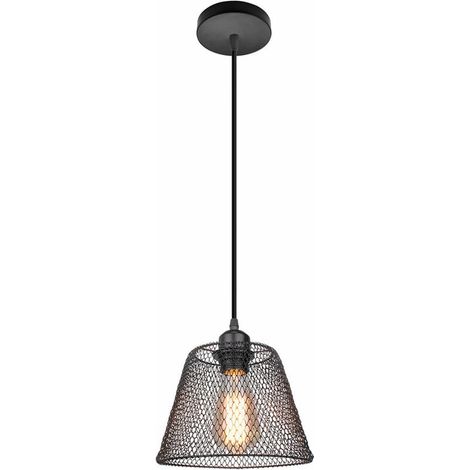 Suspension de style industriel, type cage métallique, douille E27, 20 cm (1/5)