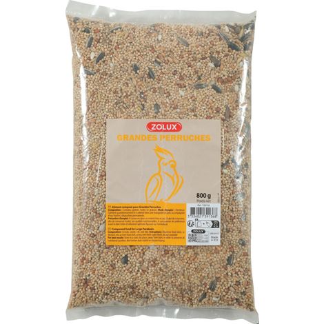 Graines pour grandes perruches sac de 800 g pour oiseaux - zolux (1/3)