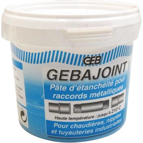 Pâte Gebajoint Pâte à joint beige pour filetés métalliques en chauffage nipples et tuyauteries industrielle 500g GEB