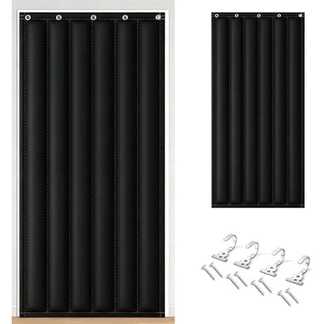 Tenda Acustica per Porta, 95 x 220 cm, 3 Strati, Addensata, Isolante Acustica, con Kit Ganci e Viti, per Camera da Letto, Studio Musicale, Studio di Registrazione (1/5)