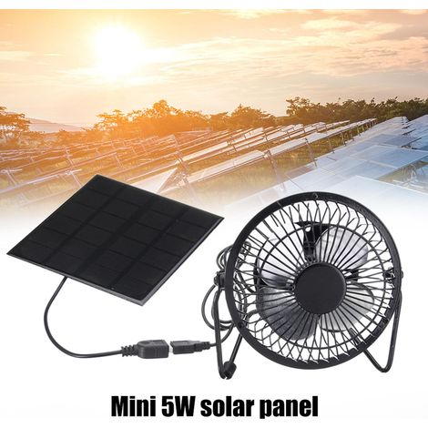 MINKUROW Mini ventilatore - Mini ventilatore portatile alimentato da pannello solare USB per ventilazione e raffreddamento (1/5)