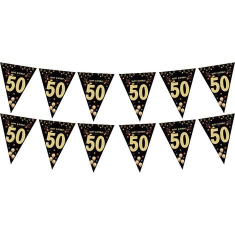 Dekorationskranz zum 50. Geburtstag – Strapazierfähiges Polyestergewebe – Für den Innen- und Außenbereich geeignet – 1 Stück (1/5)