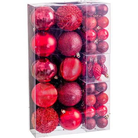 Set de 50 boules de Noël rouge (1/3)