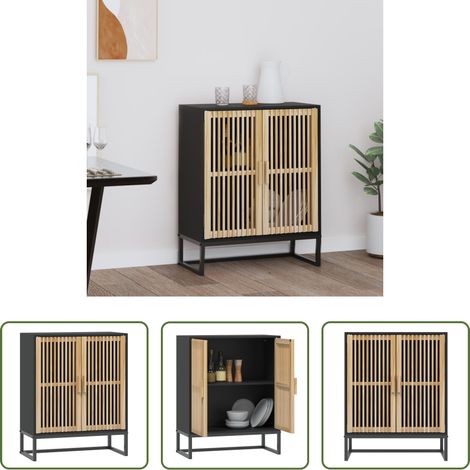 Holzschrank - Sideboard Schwarz 60x30x75 cm Holzwerkstoff (1/5)