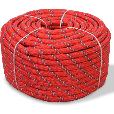 Bootsseil Polypropylen 14 mm 50 m Rot