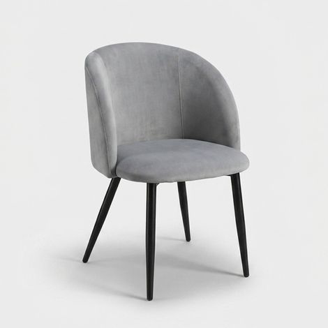 Sillón moderno de terciopelo sin reposabrazos Yasmina - Gris