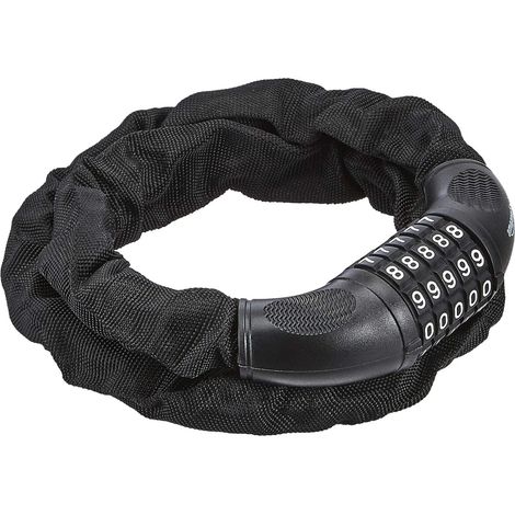 Fahrradschloss mit Kette und 5-stelligem Zahlenschloss, 90 cm, 1 Stück, Schwarz (1/4)
