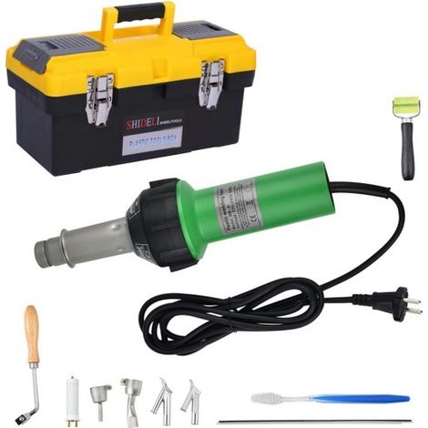 Pistolet à souder plastique 1600W – Plage de température 40-600°C – Éléments chauffants céramique – Boîte à outils complète (1/5)