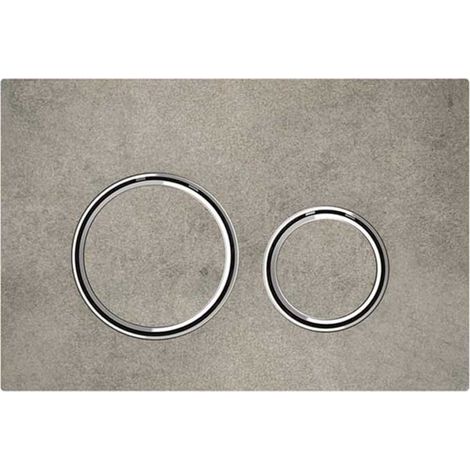 Placca Geberit Sigma50 Round Effetto Cemento / Cromato Doppio Tasto  115.884.JV.1 Cromato