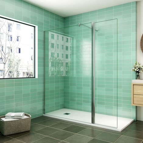 AICA paroi de douche 150x200cm avec un retour pivotant 50cm livré avec une barre de stabilisation 90cm (1/5)
