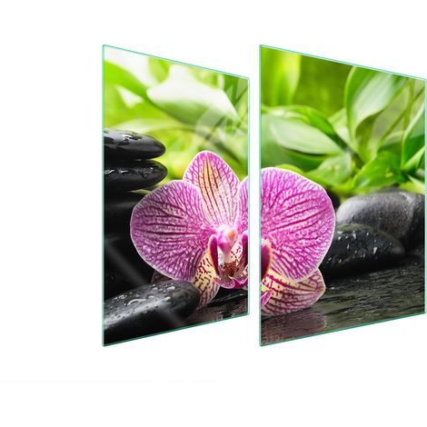 PIASTRA PROTETTIVA IN VETRO PER STUFA 70x52 ORCHIDEA (1/5)
