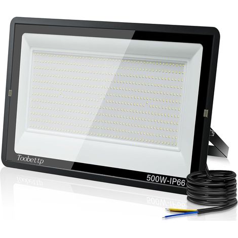 500W Projecteur LED Extérieur, Spot LED Exterieur 50000LM Super Lumineux 6500K Blanc Froid Éclairage de Sécurité Extérieur IP66 Imperméable pour Garage Jardin Terrasse Parking (1/5)