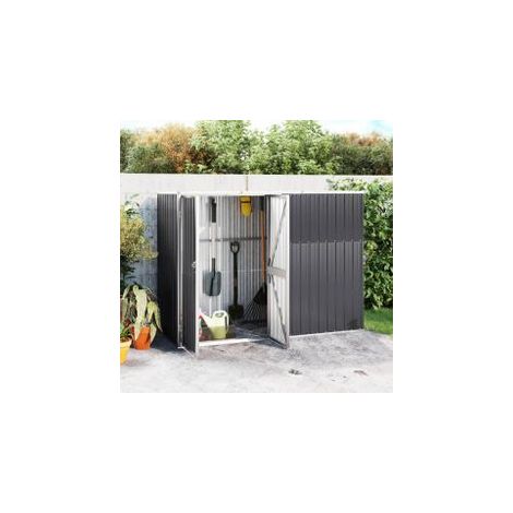 Abri à outils de jardin anthracite 225x89x161 acier galvanisé (1/5)
