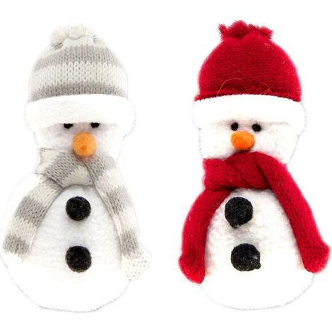 Lot de 2 Petites peluches décoration de sapin 11 cm
