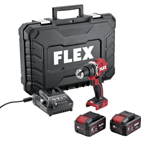 Trapano a percussione a batteria Flex 18V PD 2G 18-EC LD TC, 2x 5,0 Ah e caricabatterie in valigetta