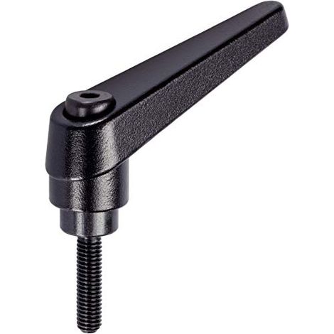 Halder Levier de serrage reglable - Noir, D1 13 mm/D2 - M4/L1 = 20 mm - 24400.0020 (1/3)