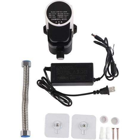 Pompe de surpression automatique 24V CC silencieuse 180W pour circulation d'eau, avec adaptateur US AC100-240V, pour tuyauterie domestique (1/5)