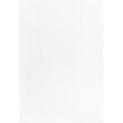 Beliani – Tapis shaggy blanc 140 x 200 cm – Polyester et coton très doux – Tapis à poil long pour chambre ou salon – Tissage touffeté (1/5)