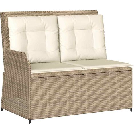 Banc de jardin,Banquette de jardin,Chaise avec coussin Beige Poly rotin CFW11067 (1/5)