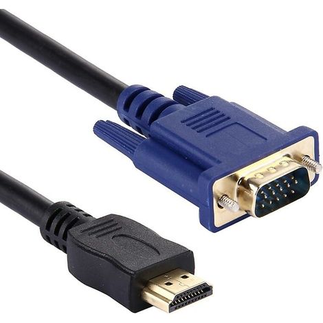 1,8 m langes 15-poliges HDMI-Stecker-auf-VGA-Stecker-Videokabel (schwarz)