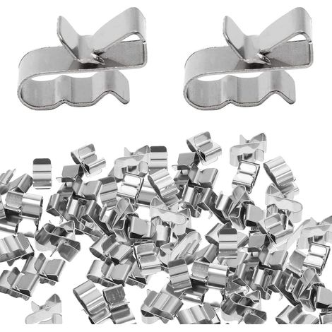 Lot de 50 clips de câble pour cadre de remorque - En acier inoxydable - Pour ordinateur portable, câble Ethernet, bureau, assemblage de câbles (1/5)