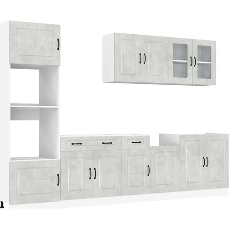 Maison Exclusive - Mueble cocina Kalmar gris hormigón 7 pzas made