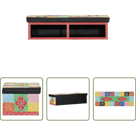 Rangement salon - Meuble TV Multicolore 80 x 30 x 22 cm Bois d'ingénierie (1/5)