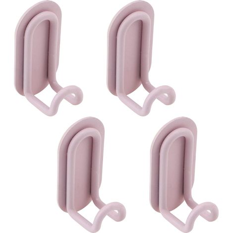 Lot de 4 crochets muraux décoratifs adhésifs Rose (1/5)