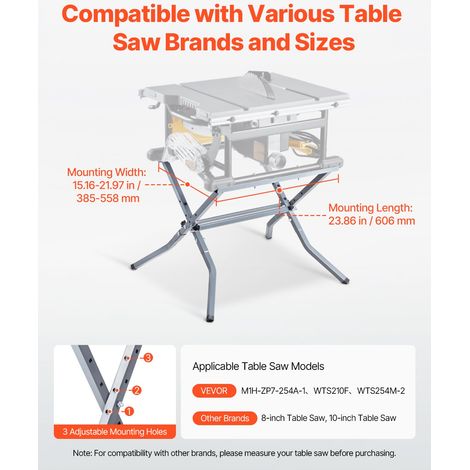 Support Pliable pour Scie à Table, Capacité de Charge 158,76 kg, Compact et Portable, Construction Robuste, Rangement Facile, Suppo… (1/5)