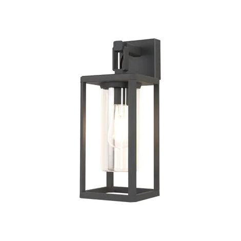 Mantra Applique murale extérieure ALPS noire, type lanterne, avec verre E27 IP65 (1/2)