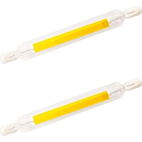 10W R7s Ampoule LED 118mm COB Filament Blanc Froid 6000K 220V Double Douille J118 Ampoule à Tube Linéaire à LED 360 Degrés NON-Dimmable, 2-Pack [Classe énergétique F] (1/5)