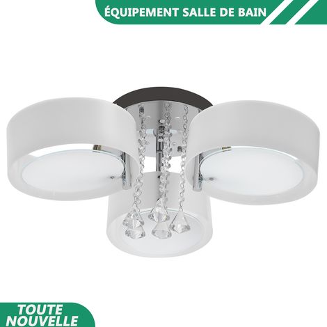 WAOBDLA Lampe de plafond moderne à 3 têtes E27 chambre à coucher Lampe de plafond 5200LM 3200K (1/5)