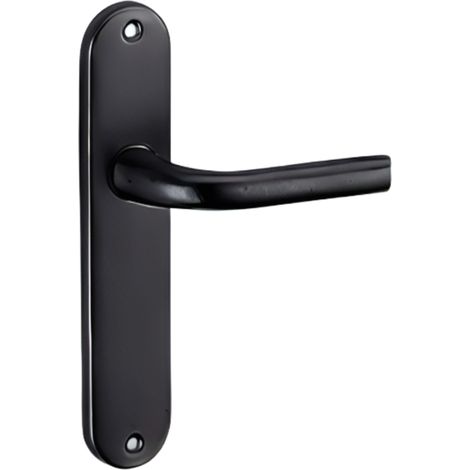 Thirard – Ensemble de poignées de porte intérieure Leto sans trou – Carré 7mm – Entr'axes 165mm – Aluminium noir pour salle de bain (1/2)