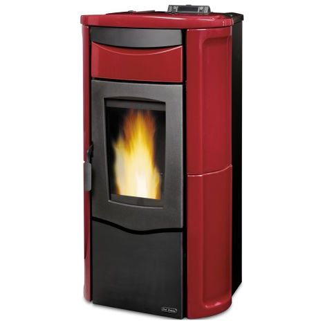 TERMOSTUFA A PELLET STUFA DAL ZOTTO MOD JOLE IDRO 15 KW BORDEAUX 407 M³ (24473) (1/5)