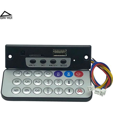Stereo-MP3-Decoderkarte 2 x 15 W, USB-Flash-Laufwerk, TF-Kartenleser und WAV-Dateileser mit Speichersicherung für den Fall eines Stromausfalls und 12/24-V-Verstärker. (1/4)