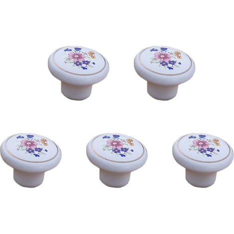Lot de 5 poignées porte en céramique pour meubles cuisine (1/5)
