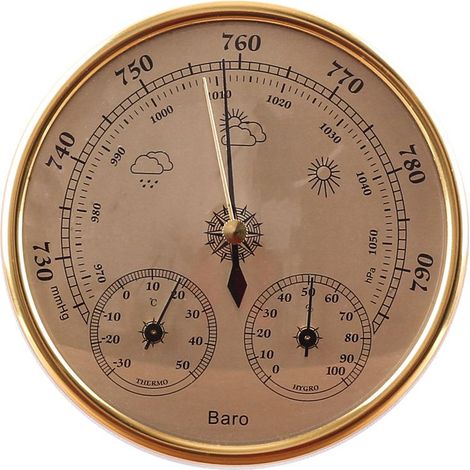 Baromètre, Station Météo avec Baromètre Et Thermomètre Hygromètre, Station Météo Analogique Murale 3 en 1, pour L'intérieur Et L'extérieur (1/4)