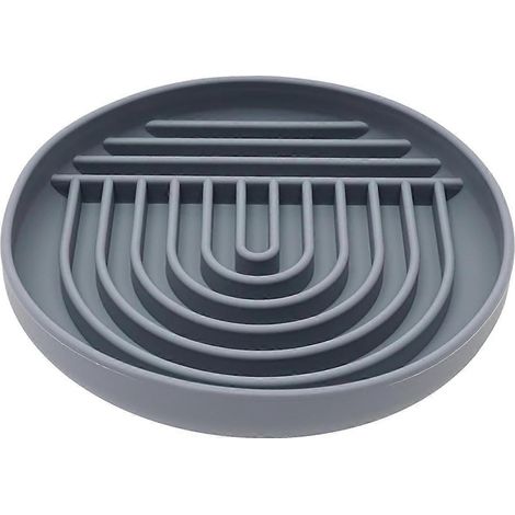 Gamelle à lécher pour chien ou chat, mangeoire anti-glouton pour aliments humides ou secs, eau, yaourt, beurre de cacahuète, gris foncé (1/5)