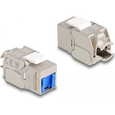 Delock MÃ³dulo Keystone RJ45 hembra a LSA Cat.6A sin herramientas con cubierta antipolvo azul