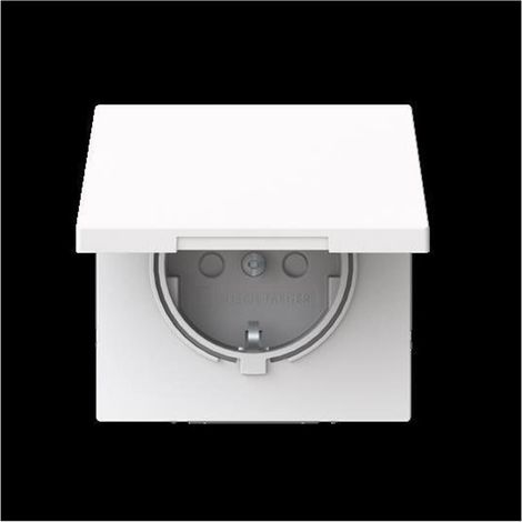 Busch-Jaeger SCHUKO® Steckdosen-Einsatz Safety+ mit Klappdeckel studioweiß - Busch-art linear® (20 EUKB-44G), 2CKA002018A1575