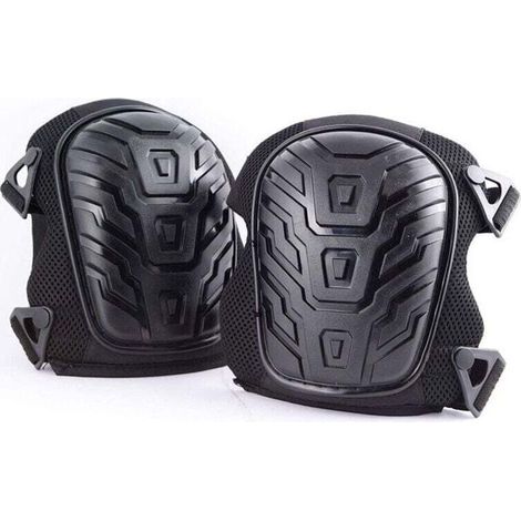 Genouillères Professionnelles Coussinets Mousse Robustes et Gel Confortables Clips Ajustables Faciles Noir 1 Paire (1/4)